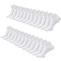FALARY Sneaker Socken Herren Damen 12 Paar Kurze Halbsocken Baumwolle-Weiß-43-46