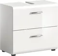 Waschbeckenunterschrank WELLTIME "FLORENZ, TOPSELLER, Breite 60 cm, 2 Schubkästen,ink. Siphonausschnitt", weiß (weiß, weiß hochglanz), B:60cm H:55cm T:30cm