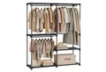 SONGMICS Kleiderständer, Kleiderschrank offen, 3 Hängefächer, Kleiderstange, Garderobe