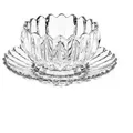 Dessertgläser mit Unterteller, 12-teiliges Glasschalenset - Lotus Design Transparent