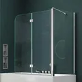 Mai & Mai Duschwand für Badewanne Badewannenwand Badewannenfaltwand 6mm Sicherheitsglas mit NANO-Versiegelung Badewannenaufsatz Badewannentrennwand BTH: 70x120x140cm