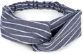 styleBREAKER Damen Haarband mit Streifen Muster, Twist Knoten und Gummizug, Stirnband, Headband, Pinup, Rockabilly 04026038, Farbe:Dunkelblau