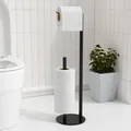 Toilettenpapierhalter schwarz, freistehender Toilettenpapierhalter, Edelstahl...