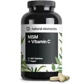 natural elements MSM 2000mg + natürliches Vitamin C – 365 Tabletten statt Kapseln – Methylsulfonylmethan – hochdosiert, vegan – in Deutschland laborgeprüft