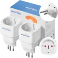 Bigfish Adapter Schweiz, 2 Stück, Adapter Frankreich auf Schweiz, Adapter für Schweizer Stecker, Typ J für die Malediven, Ruanda, Liechtenstein, weiß
