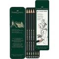 FABER-CASTELL Castell 9000 Bleistifte B, HB, 2B, 4B, 6B, 8B dunkelgrün, 6 St.