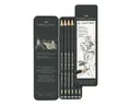 Faber-Castell Bleistift CASTELL 9000, (6-tlg), Härtegrade: HB, B, 2B, 4B, 6B, 8B, im Metalletui