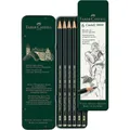 FABER-CASTELL Castell 9000 Bleistifte B, HB, 2B, 4B, 6B, 8B dunkelgrün, 6 St.