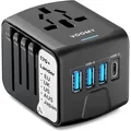 Voomy Reiseadapter Travel Y20, weltweit, für über 170 Länder, USB-A, USB-C