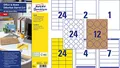 AVERY Zweckform Etiketten (Home Office, 189 Aufkleber auf DIN A4, selbstklebend und bedruckbar, Adressetiketten, Ordnerrückenetiketten, gelbe, runde und braune Klebeetiketten) 49300, 3 Stück