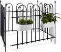 8 x Gartenzaun Metall GOTH Komplettset 4,8 m, Metallzaun aus Eisen, anthrazit, schwarz