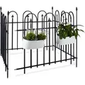 16 Teiliges Gartenzaun Set Goth, Metallzaun 9,6 M, Komplettset Mit 8 Zaunelementen Und Pfosten, Schmiedezaun