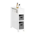 SoBuy Nischenregal mit 2 abnehmbaren grauen Körben Badschrank BZR83-W