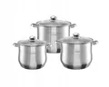 Zilner 6-teiliges Set aus Edelstahl, drei Töpfe, alle Herdarten, Induktion, ideal als Geschenk, modernes Design, Funktionalität Zl-7350 7L/9L/11L Topfset Induktion, Töpfe beschichtet, Kochtopf Set|