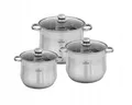 Zilner 6-teiliges Set aus Edelstahl,drei Töpfe,alle Herdarten,Induktion ZL-7350