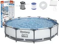 Bestway Steel Pro Frame Pool Schwimmbecken Gartenpool 366x76 Filtrer Pumpe Set