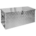 Trucky Truckbox aus Aluminium, Modell D120, 89x36x42cm, Abschließbar, Robustes Riffelblech, Deichselbox Für Werkstatt, Auto, Hobby Alu Kiste Anhängerbox