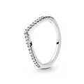 PANDORA Funkelnder Wishbone Ring aus Sterling-Silber mit Cubic Zirkonia, Gr. 50, 196316CZ-50