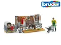 Bruder bWorld 62611 Bauernhof Mit Kuh & Kalb inkl. Bauer & Zubehör 1:16