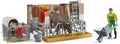 Bruder Spielfiguren Set Kuh- und Kälberstall mit Landwirt, Kuh und Kalb 62611
