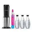 Sodastream CRYSTAL 3.0 Wassersprudler Set Glaskaraffen schwarz