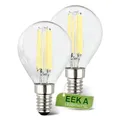 BRILONER - EEK A 2er Set Filament LED Lampe E14 Tropfen, warmweißes Licht, 2,5W, 525lm, LED Glühbirne, Leuchtmittel, Birne, Glühlampen, Bulb