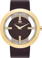 Rhodenwald Söhne Armband-Uhr Lucrezia Gelbgold Echtleder Dunkelbraun 10010010
