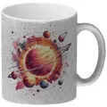 speecheese Tasse Sonnensystem Planeten Glitzer-Kaffeebecher
