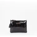 Umhängetasche VALENTINO BAGS "POCHETTE GERANIUM", Damen, Gr. B/H/T: 26cm x 19,5cm x 2,5cm, schwarz (nero), Polyurethan, Taschen, Schultertasche Mini Bag Handtasche Damen