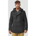 Indicode Kurzmantel Herren Cliff Mantel Winter Herrenmantel schwarz M (48)