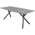Esstisch Tener MDF in Betonoptik, Industrial Design, Grau, für 6–8 Personen, 190 x 90 cm
