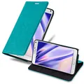Cadorabo Hülle kompatibel mit Samsung Galaxy Note 4 aus Premium Kunst Leder Flip Klappbare Stoßfeste Magnetische [Standfunktion] [Kartenfächern] Cover Hülle für Galaxy Note 4 Tasche in Türkis