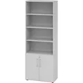 Hammerbacher Kombischrank Serie 9 Advanced, lichtgrau, abschließbar, mit 2 Drehtüren, (B/H) 80 x 215 cm