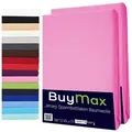 Buymax Spannbettlaken 2-er Set, Doppelpack, Bettlaken, Jersey 100% Baumwolle, Gummizug: rundum, (2 Stück), Pflegeleicht und Atmungsaktiv in Verschiedenen Farben und Größen rosa 90 cm x 200 cm