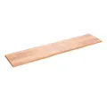 vidaXL Wandregal, Regal Hellbraun 220x50x(2-4) cm Massivholz Eiche Behandelt