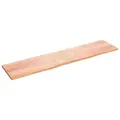 Wandregal Hellbraun 220x50x(2-4) cm Massivholz Eiche Behandelt