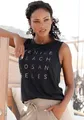 Venice Beach Tanktop mit Logoprint, Tanktop, schwarz