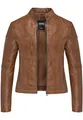 REPUBLIX Damen Echtleder Jacke Biker Zipper Lederjacke RJ-8010 Cognac 3XL