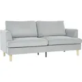 HOMCOM 3-Sitzer-Sofa, Couch mit Armlehnen Gepolstert Polstersofa mit Kordoptik - Hellgrau