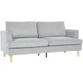 3-Sitzer-Sofa, Couch mit Armlehnen Gepolstert Polstersofa mit Kordoptik Hellgrau