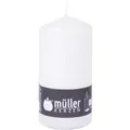Müller Kerzen Stumpenkerze, weiß 2011356882 , 1 Packung = 6 Stück, (Ø x H): 68 x 135 mm