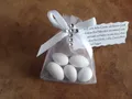Gastgeschenke ,Taufe, Kommunion, Hochzeit Tischdeko 5 Mandeln, Spruch Name,Datum