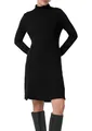 Comma Kurzes Rippstrickkleid mit Turtleneck