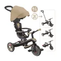 GLOBBER EXPLORER TRIKE 4in1 - Kinderwagen, Dreirad und Laufrad, 10/8,5 Zoll, TPR-Sitz, höhenverstellbar, hellbraun