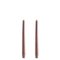 UYUNI Lighting LED Stabkerzen Taper 2er Set 2 x 25cm - Braun - Flammenlos