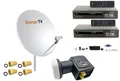 Sat Anlage 2 Teilnehmer 80 cm Antenne Twin LNB mit HD Receiver Hdmi Kabel