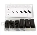 Toolland Schrumpfschlauch Toolland HAS07 Schrumpfschlauchsortiment Schwarz 1 Set, (HAS07)
