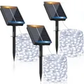 Solar Lichterkette Aussen, 3x12M 120 LED Solarlichterkette Außen Wetterfest 8 Modi IP65 Wasserdicht Solar Lichterkette Outdoor für Balkon Balcony Garten Terrasse Zaun Camping Tor Hof Party Hochzeit