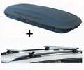 VDP Dachbox, (für Skoda Roomster ab 06), VDP-CA480 Dachbox 480 Ltr Carbon Look abschließbar + Alu Relingträger VDP CRV120 kompatibel mit Skoda Roomster ab 06 abschließbar