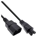 InLine Netzkabel, C14 Kupplung auf C5 Stecker, schwarz, 1m (1 m) (16551)